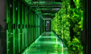 hallway-with-green-plants-door-that-says-exit
